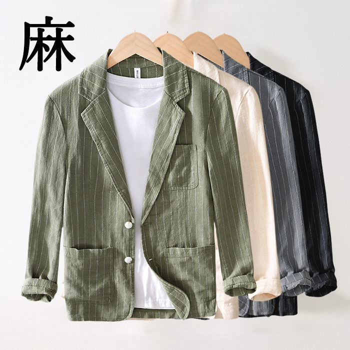楽天市場】リネン ジャケット(柄ストライプ)(メンズ 楽天市場】リネン ジャケット(柄ストライプ)(メンズ