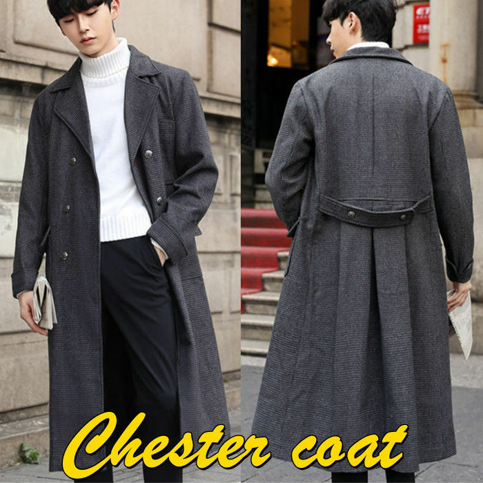 チェスターコート テーラードコート メンズコート 厚地 ロングコート ダブルブレスト ビジネスコート ピーコート チェック柄 ダッフル生地 Pコート 秋服 冬物...