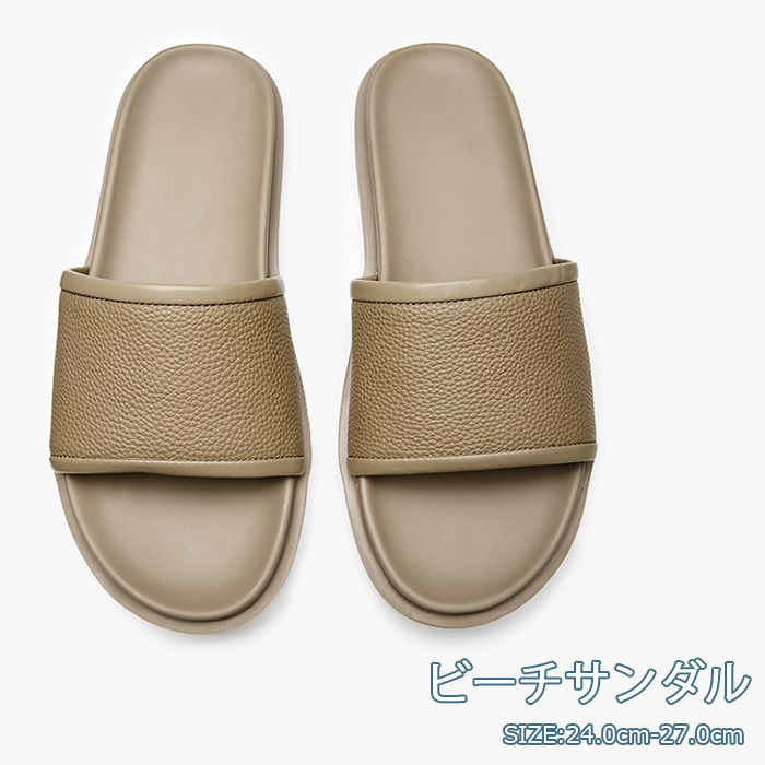 牛革 スリッパ メンズ サンダル ビーチサンダル 普段履き 防滑 本革 スリッパ 柔軟 軽量 レザーサンダル カジュアルサンダル 夏 ビーチ 海 プール 男性 スリッパ
