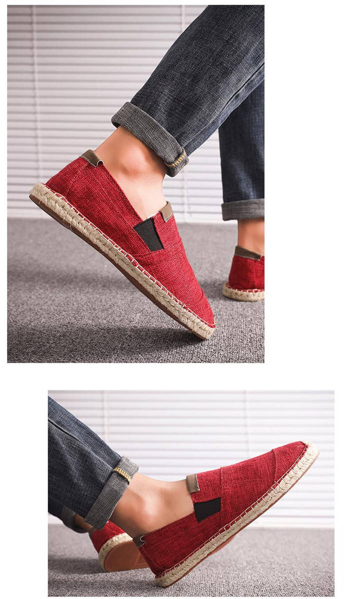 スリッポン 麻混素材 モカシンシューズ メンズシューズ ローファー カジュアルシューズ ローカット ドライビングシューズ 夏 軽量 通気性 涼しい