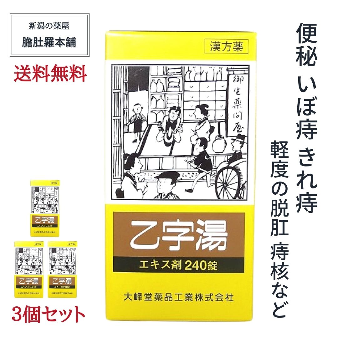 本日最大ポイント11倍！ 乙字湯 エキス錠 240錠 X 3個 痔 漢方 便秘 体力中等度以上で使用可能 ぢ 大便かたい いぼ痔 きれ痔 痔核 便秘 軽度 脱肛 薬 おつじとう 漢方薬 生薬 お尻の悩み お尻 めぐり改善【第2類医薬品】【大峰】【送料無料】 痔の薬 P9 -c