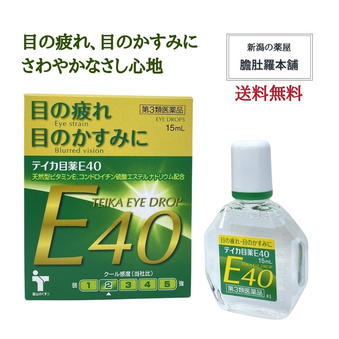 本日最大ポイント13倍！ 目薬 疲れ目 テイカ 目薬 E40 15ml 目のかゆみ 目の疲れ 目のかすみ 天然型 ビタミンE ジフェンヒドラミン塩酸塩配合 目の調節機能 新陳代謝 テレワーク ［テイカ］ 【第3類医薬品】常備薬 P2