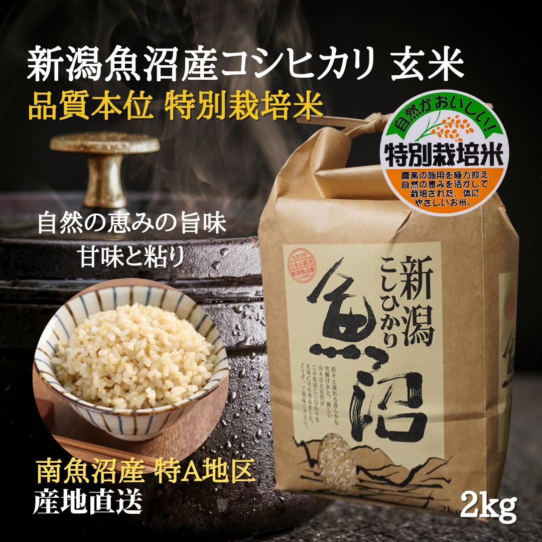最終日！10％off！ お歳暮に 魚沼産コシヒカリ 新米 令和5年 特別栽培米 お歳暮 お年賀 【玄米】 2kg 特A地区 産地直送 南魚沼コシヒカリ 美味しい米 新潟 こしひかり ご当地 グルメ 新潟 特産 贈答品 粗品 米 挨拶品 ギフト 贈答用 P2 -cのサムネイル