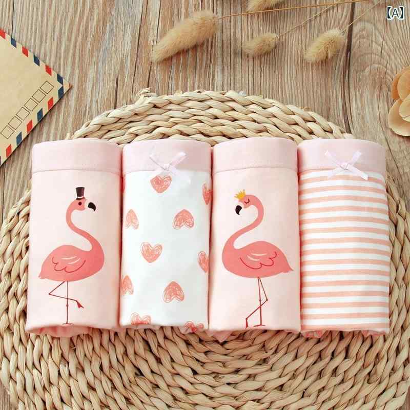 キッズ 子供用ショーツ A類純綿 4枚セット 子供 女の子 女児 ショーツ パンツ ボクサーパンツ ブリーフ 三角パンツ 四角パンツ かわいい インナーウェア アンダーウェア 110 120 130 140 150 160 2