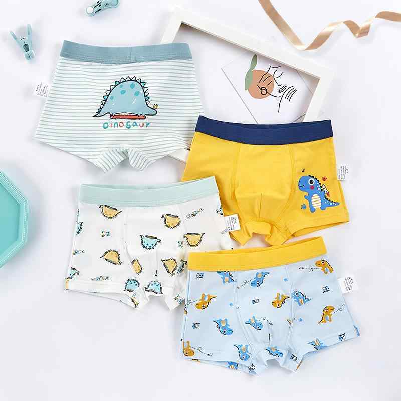 キッズ 男の子用 パンツ ショーツ 子供服 コットン100% ボーイズ 下着 4枚セット カートゥーン柄 110cm..