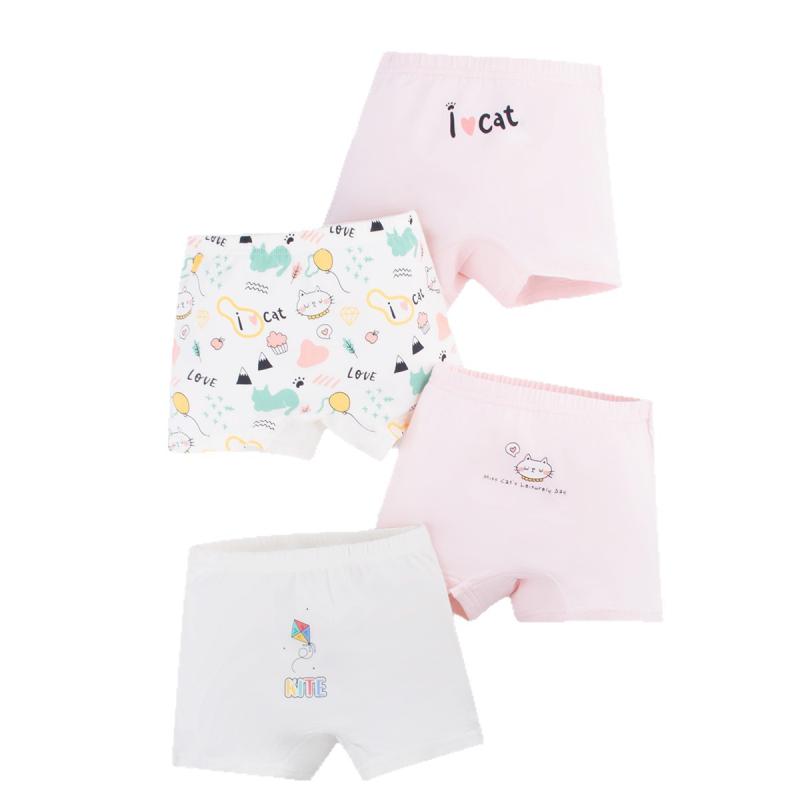 子供服 女の子用 下着 ショーツ 4枚セット コットン100% A类 抗菌 通気性 四季兼用 かわいい 小学生 幼..