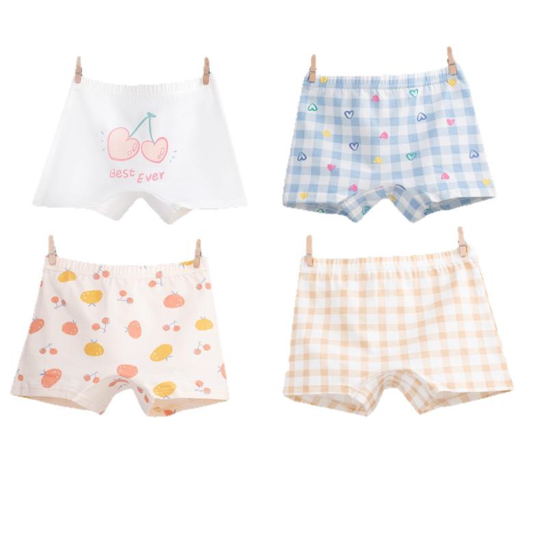 子供用下着 女児 全綿100% ショーツ 女の子 ベビー 通気性 四角 快適 インナーパンツ 4枚セット 新疆綿