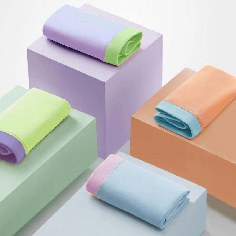 パンツ キッズ 女の子 竹繊維 A類 抗菌 女児 ショーツ 平角 中大童 ベビー 子供 マカロンカラー オレン..