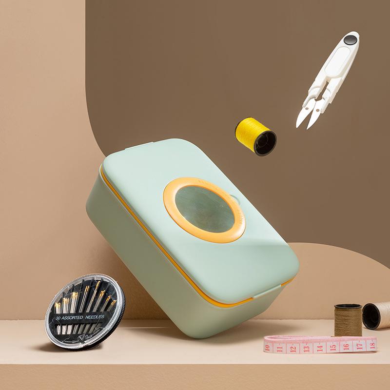 裁縫セット 拡大鏡付き 携帯用 裁縫箱 手縫い針セット 裁縫道具 ソーイングセット 裁縫キット 家庭用 ..