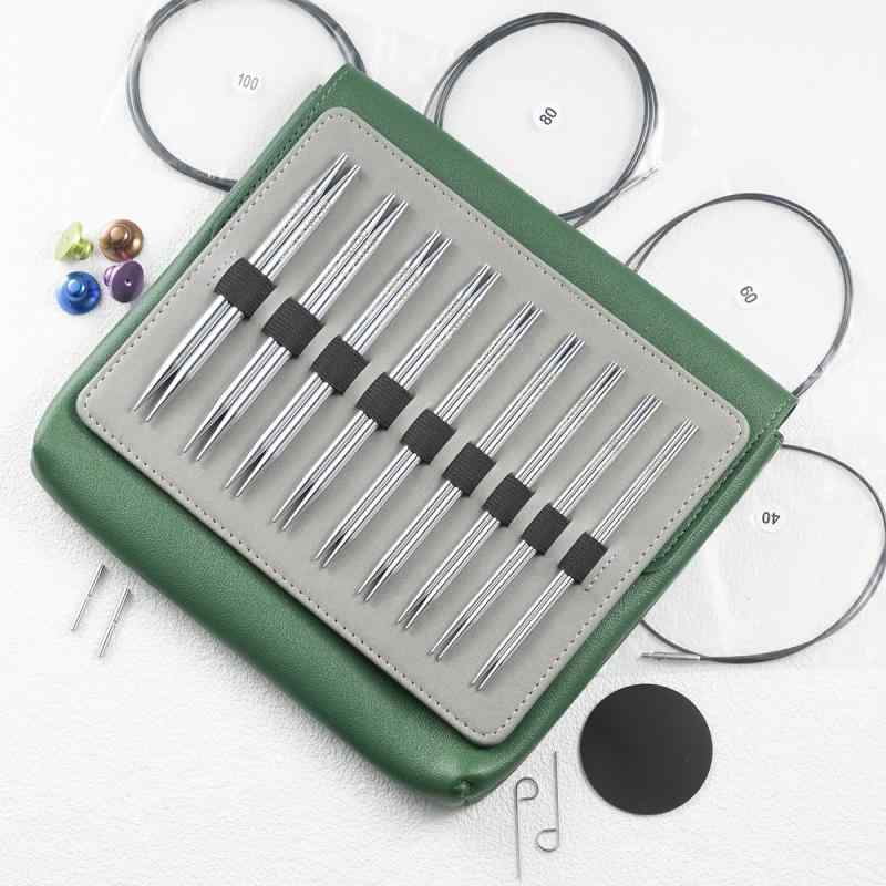 編み針セット 取り外し可能 ステンレス製 輪針 カラフル アルミニウム製 セーター 袖 襟ぐり 手芸