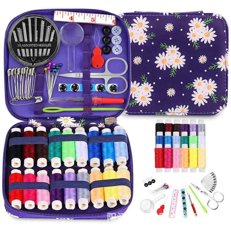 裁縫セット 針箱 ソーイングセット 裁縫道具 携帯式 大人用 家庭用 縫い針 糸通し ハサミ付き 軽量 コンパクト 裁縫箱 シンプル 初心者向け