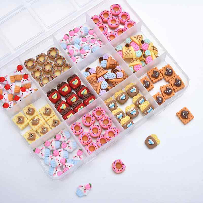 ネイルパーツ かわいい ドーナツ ケーキ ネイル デコパーツ スマホケース デコレーション 素材 ボックス