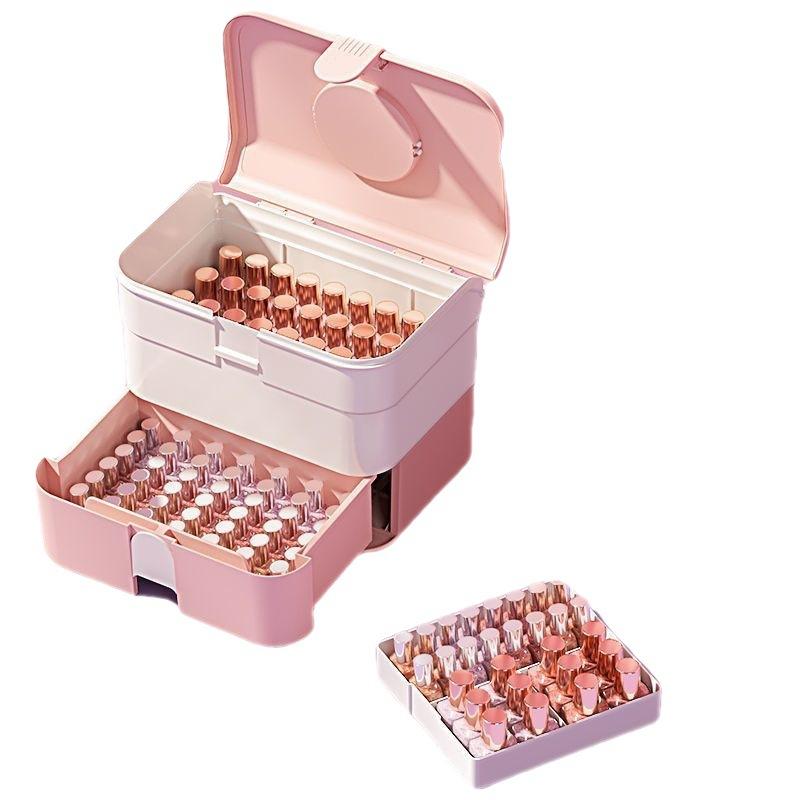ネイル用品 収納ボックス 大容量 2段式 ネイルツール 整理箱 かわいい ピンク グリーン ブルー