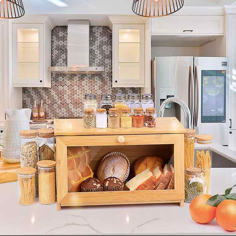 食品保存容器 竹製 ケーキ ドーム 蓋付き 食品 収納 ボックス デザート お菓子 パン 直辺 原色