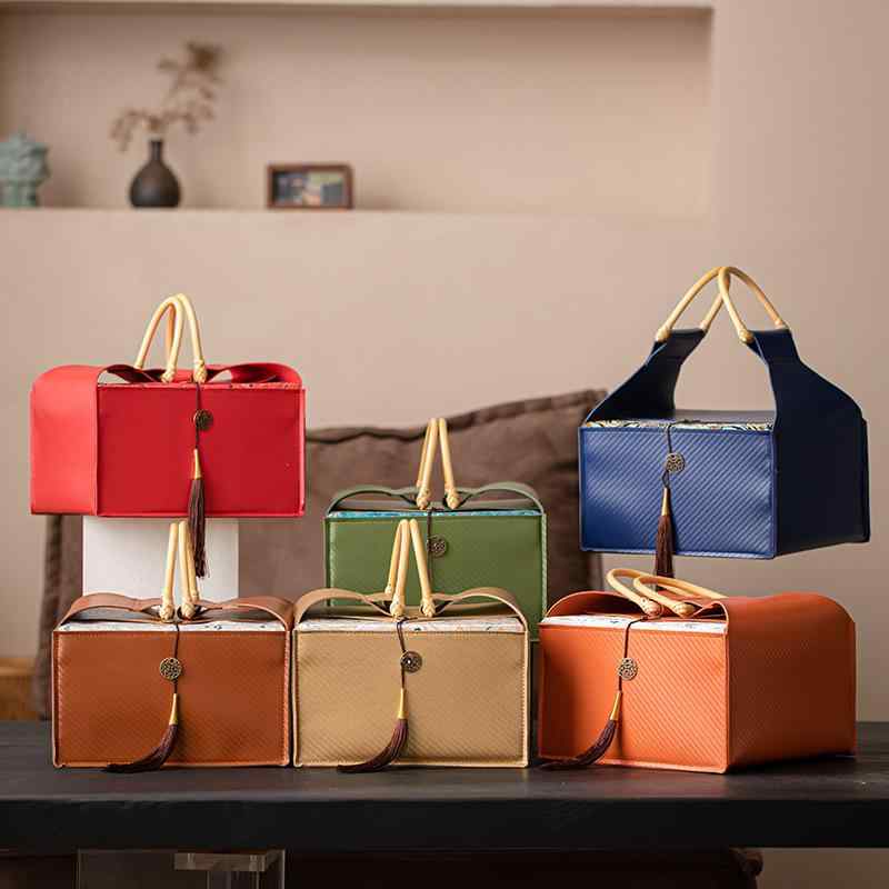 ギフトボックス レザー 龍 春節 元旦 クリスマス 菓子 くるみ ドライフルーツ ギフトボックス 18.5 18...