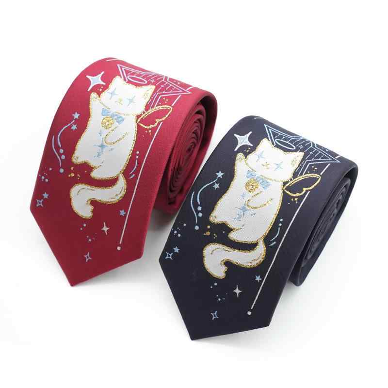 ネクタイ &amp; 蝶ネクタイ 男女兼用 黒猫 アニマル ポリエステル