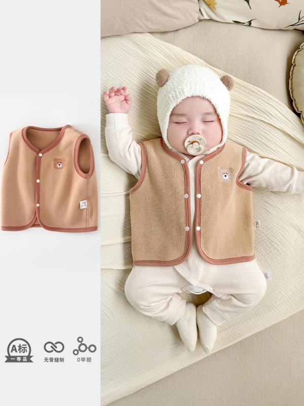 ベビー・キッズ用ベスト 秋冬用 あったかフリース 防風 ノースリーブ ジャケット 赤ちゃん ベビー服 ア..