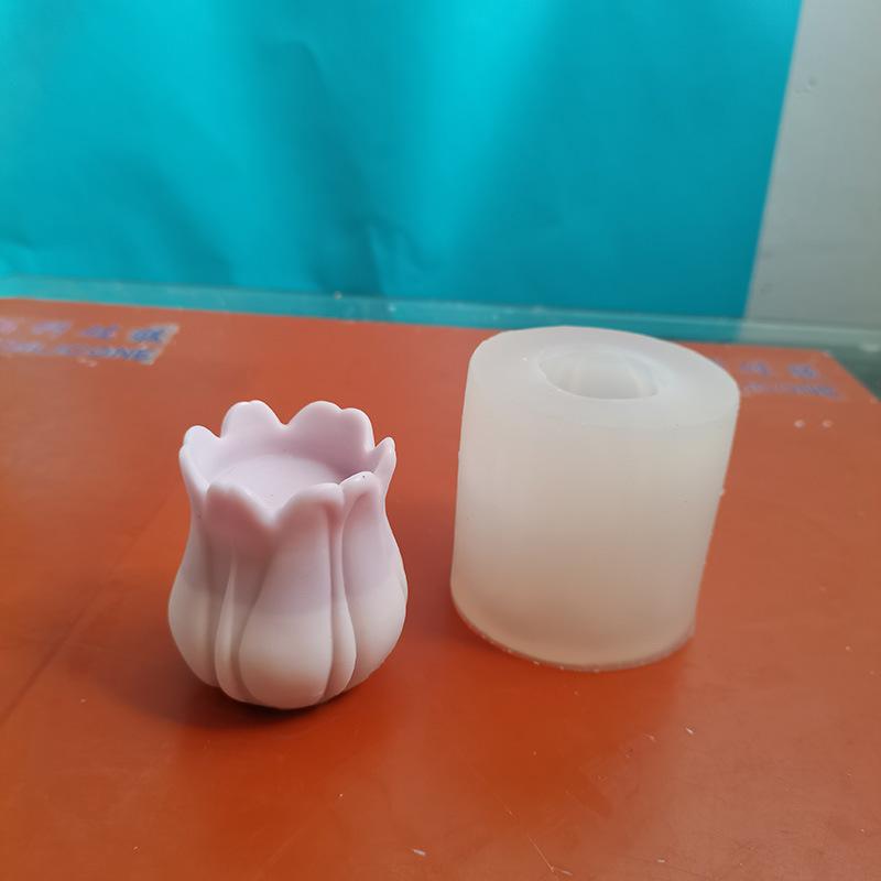 ケーキ型 チューリップ シリコンモールド アロマキャンドル 石膏 DIY 樹脂 アクセサリー 焼き型 現代風
