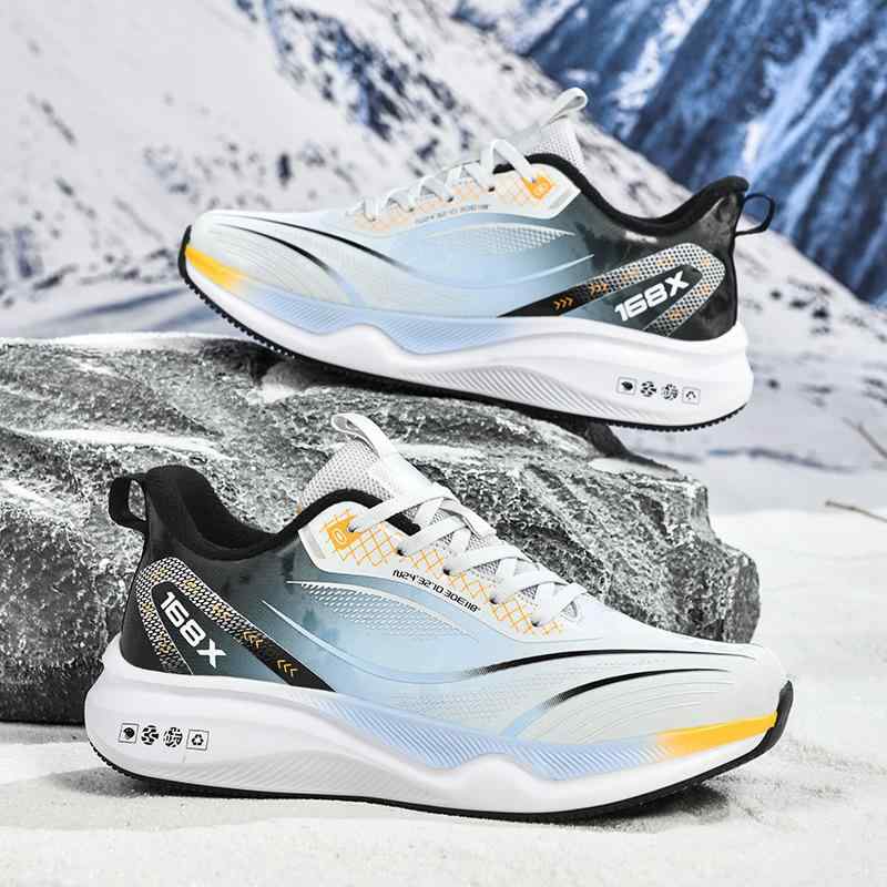 スニーカー メンズ ランニングシューズ スポーツシューズ クッション性 衝撃吸収 滑り止め 厚底 運動靴 トレーニング ジョギング ウォーキング 普段履き ブラ...