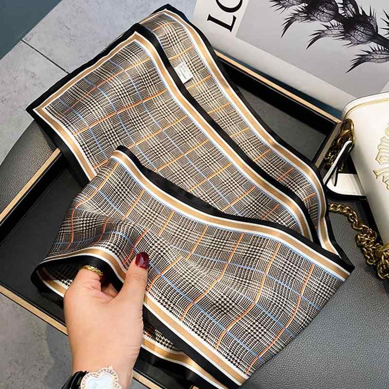 スカーフ レディース シルク 絹 細スカーフ ネッカチーフ リボン バッグ飾り ヘアバンド ストライプ 花..