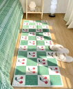 【49.5×150cm】 ラグ おしゃれ カーペット 可愛い 横長 かわいい 韓国 インテリア ポタニカル ハート いちご 室内マット 玄関 モダン SNS映え 韓国雑貨 ハート&フルーツボタニカル柄