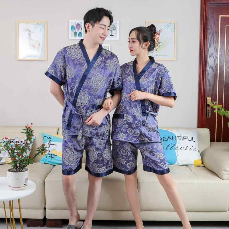 バスローブ 男女兼用 和風カーディガン サウナ着 浴衣 マッサージ リラックスウェア 綿混紡 高級感