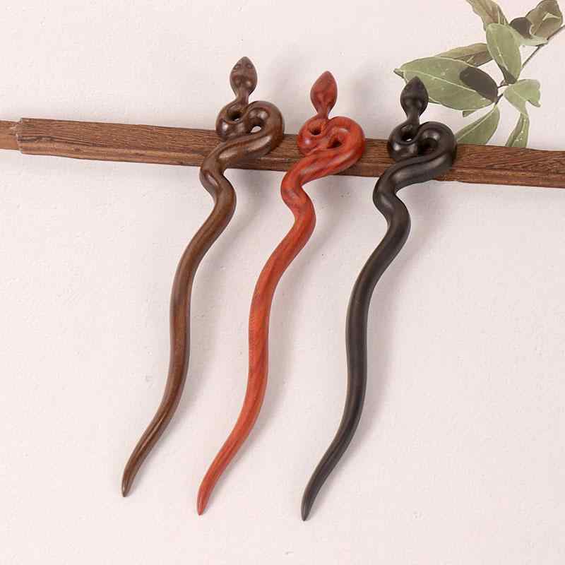 ヘアアクセサリー レディース ヘアピン 簪 かんざし レトロ 和装小物 古典的 エボニー ヘビ 蛇 スネーク 動物 アニマルモチーフ