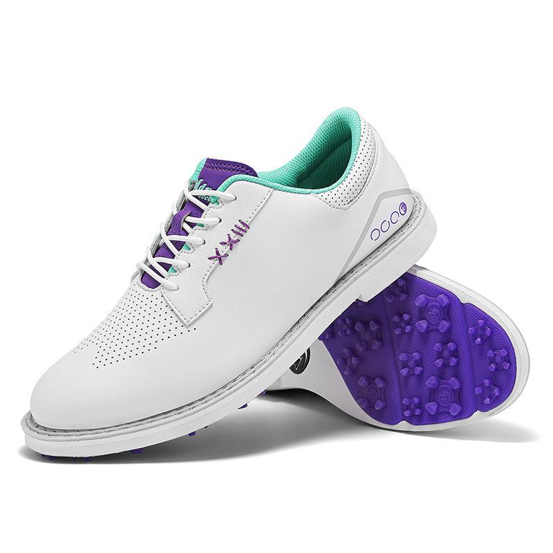 ゴルフシューズ 男女兼用 スポーツシューズ 紐靴 運動靴 合成皮革 普段使い 天然芝 人工芝 白 赤 黒 春..