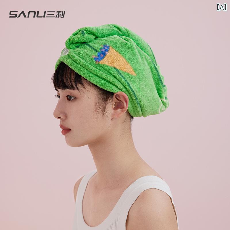 ヘアキャップ レディース 吸水 速乾 ドライキャップ サンゴフリース タオルキャップ シャンプー後 かわ..