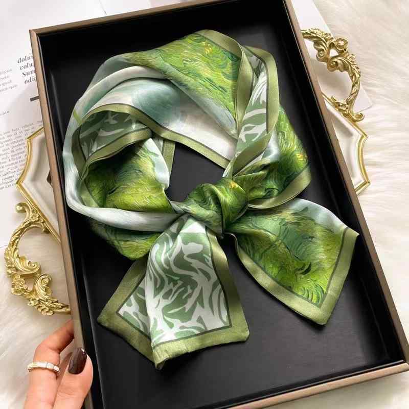 スカーフ レディース シルク 絹 ストール 細スカーフ バッグスカーフ リボンスカーフ 150cm 15cm 春夏秋冬 花柄 シルク100% 桑蚕糸 正絹 日焼...