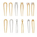 ヘアアクセサリー レディース ヘアピン 18金 ステンレス 高級感 幾何学模様 エレガント 電気メッキ加工 まとめ髪 髪飾り ギフト