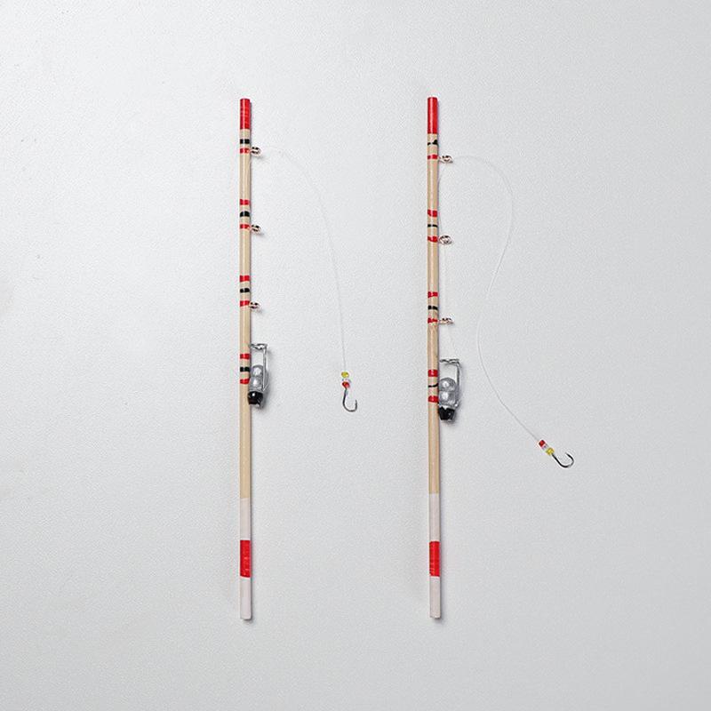 ドールハウス ミニチュア 人形 装飾品 ユニーク おもしろ 釣り竿 つりざお 模型 釣り道具 木製 おもち..