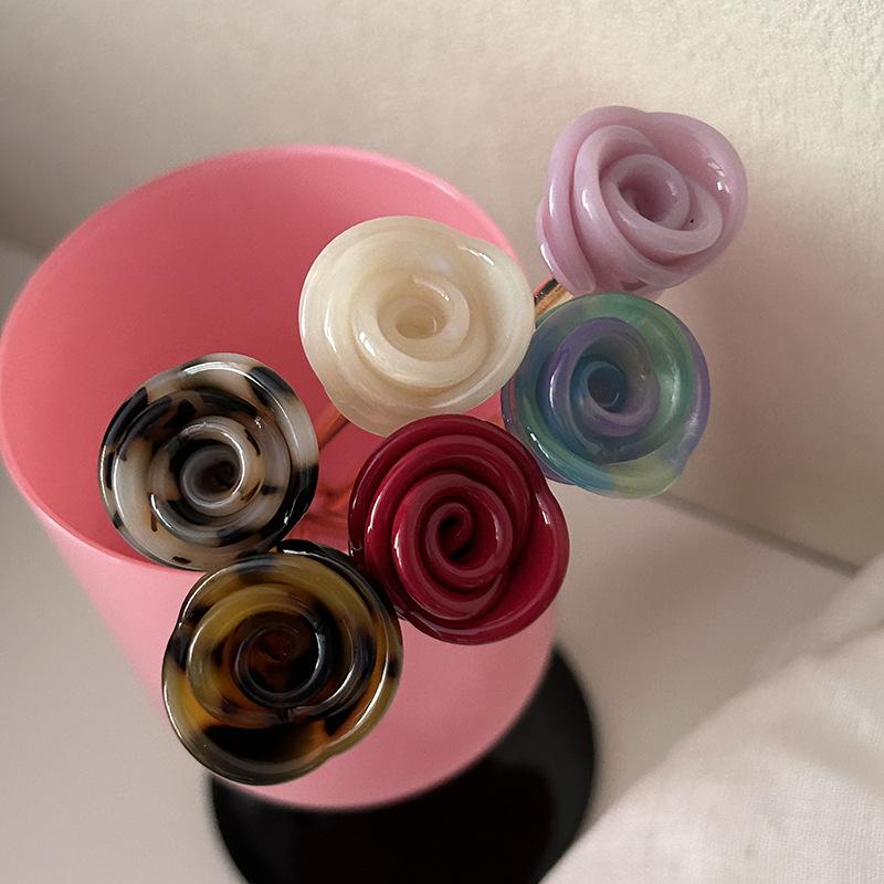 ヘアアクセサリー レディース ヘアスティック 簪 かんざし 金属 花柄 レトロ まとめ髪 髪飾り ヘアアレンジ 淡紫 赤 紺 普段使い