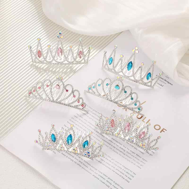 ヘアアクセサリー キッズ ティアラ コーム 水晶 ヘアピン 子供 女の子 プリンセス クラウン 髪飾り 発表会 結婚式 パーティー かわいい おしゃれ ファッシ...