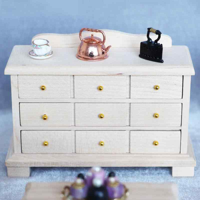 ドールハウス ミニチュア 家具 モデル チェスト ベッドルーム マイクロシーン 無塗装 白木 樺木 ヨーロ..