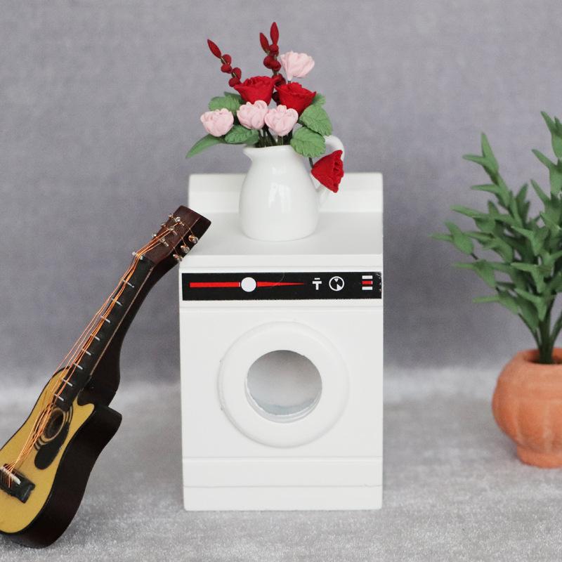 ドールハウス ミニチュア家具 洗濯機 密度板 欧風 ディスプレイ模型 純白