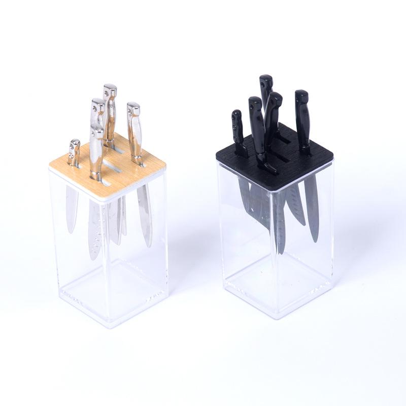 ドールハウス ミニチュア食器 木箱入りナイフセット OB11人形 模型用 合金製 キッチンツール 木製 ブラ..