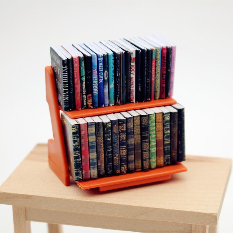 ドールハウス ミニチュア 本棚 小物 飾り 銅版紙 軽奢