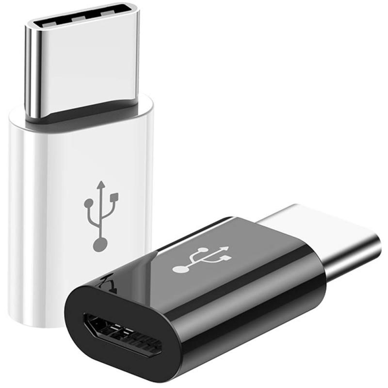 USB Type Cアダプタ 2個セット micro USB to type c 変換コネクタ 新しいMacBook/LG G5 / HTC 10に対応 裏表関係なく挿せる 高速転送可能(黒白)