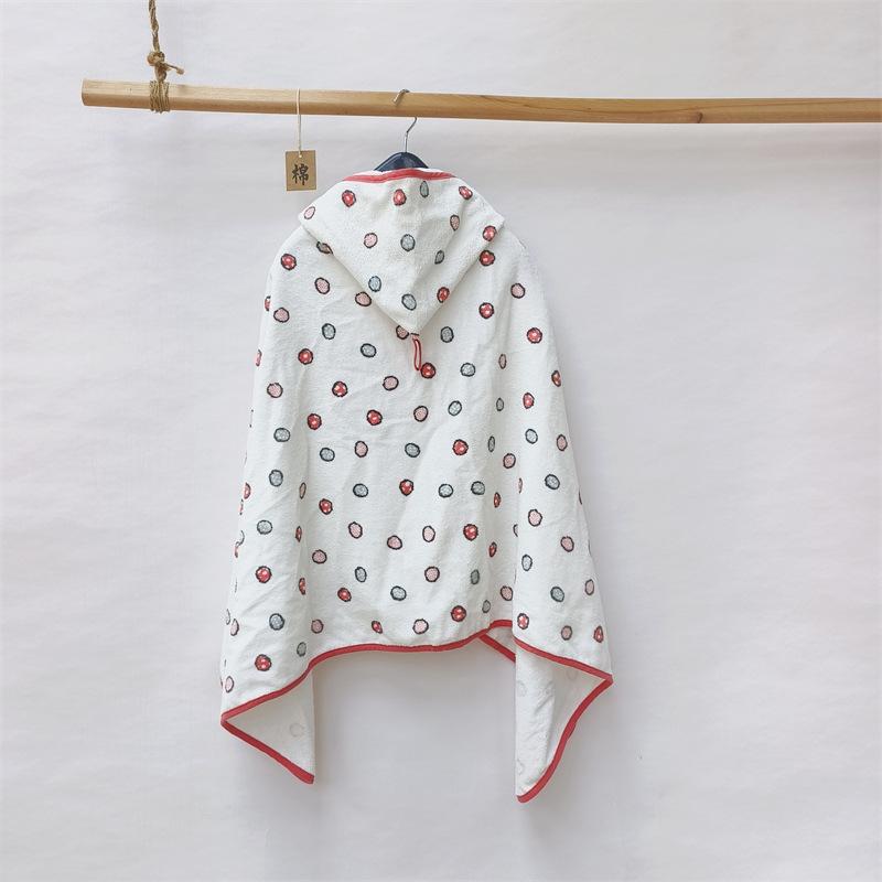 ベビー バスローブ 純綿 フード付き バスタオル 水玉 吸水 柔らか 新生児 春夏 秋冬