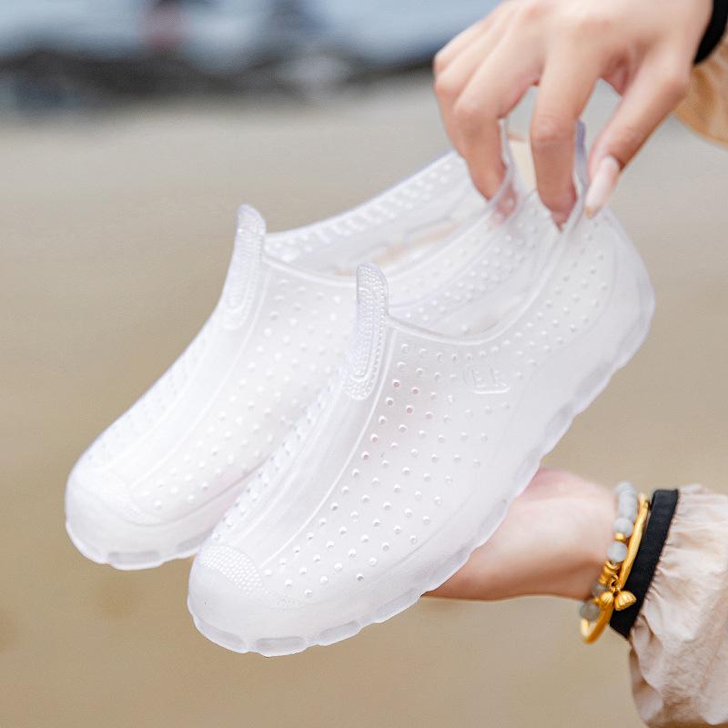 レインシューズ キッズ 防水 子供用 親子 ビーチ サンダル 中学生 小学生 ローカット 無地 ホワイト ア..