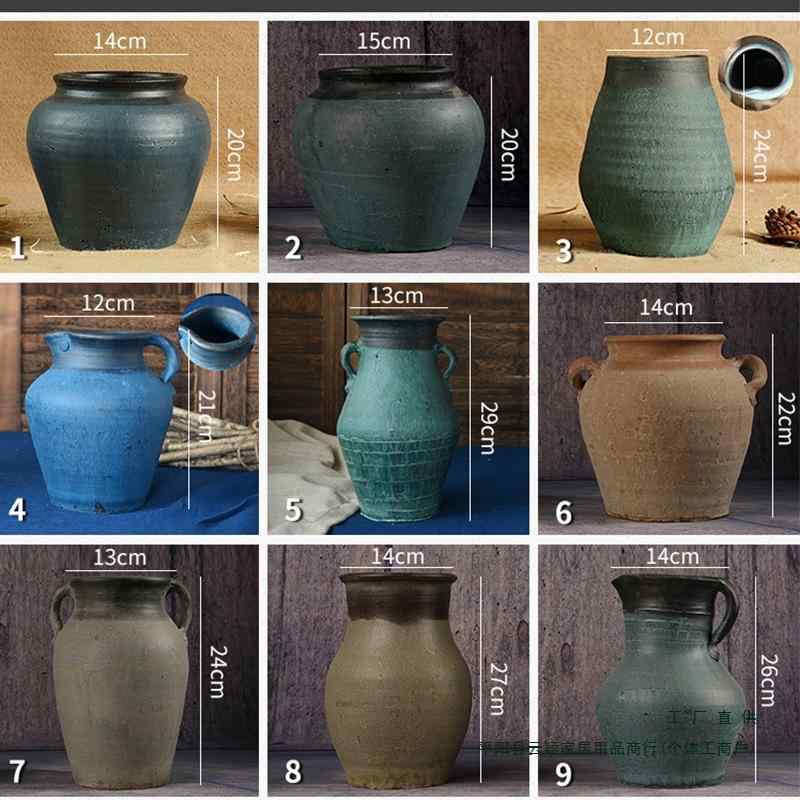 花瓶 多肉植物 陶器鉢 植木鉢 ドライフラワー ポット 陶器 粗土 ハンドメイド アンティーク調 レトロ インテリア ガーデニング