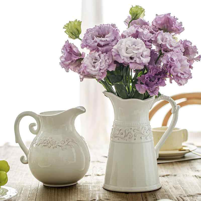 花瓶 白磁 陶器 ヨーロピアン アンティーク調 一輪挿し インテリア