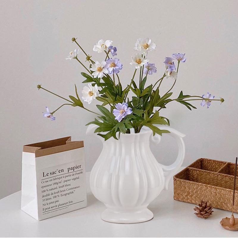 花瓶 北欧 陶器 フラワーベース 花器 一輪挿し 瀬戸焼風 花瓶 白 オフホワイト ベージュ リビング 寝室 玄関 インテリア 雑貨