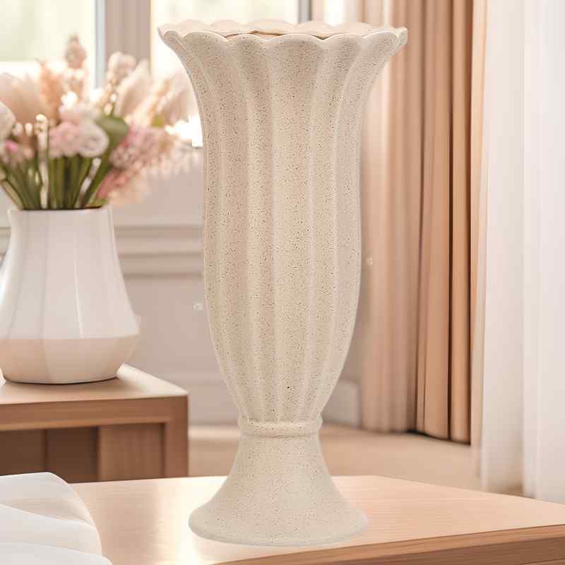 花瓶 陶器 瀬戸物 飾り壺 置物 ヨーロピアン風 模様付き ローマ柱風 フラワーベース インテリア リビング 玄関 オブジェ