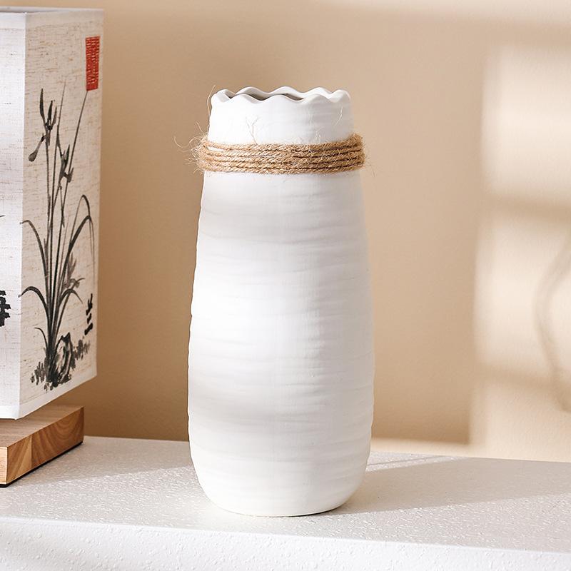 花瓶 インテリア 陶器 黒 白 現代的 ミニマリスト 高級感 リビング ダイニングテーブル 卓上 フラワーベース