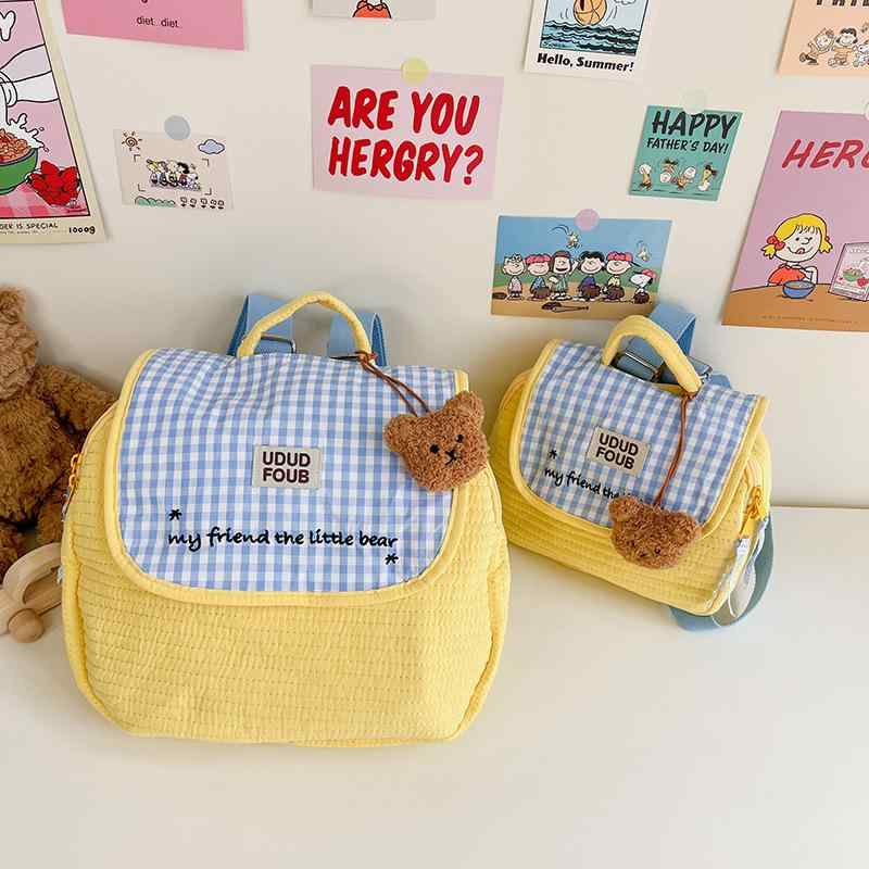 リュックサック キッズ 子供 幼稚園 保育園 小学生 ベビー バッグ 格子柄 撥水 抗菌 通園 遠足 旅行 か..