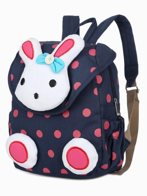 子供 リュックサック 水玉 うさぎ柄 帆布 カートゥーン かわいい 通園 遠足 男の子 女の子 幼稚園 保育..