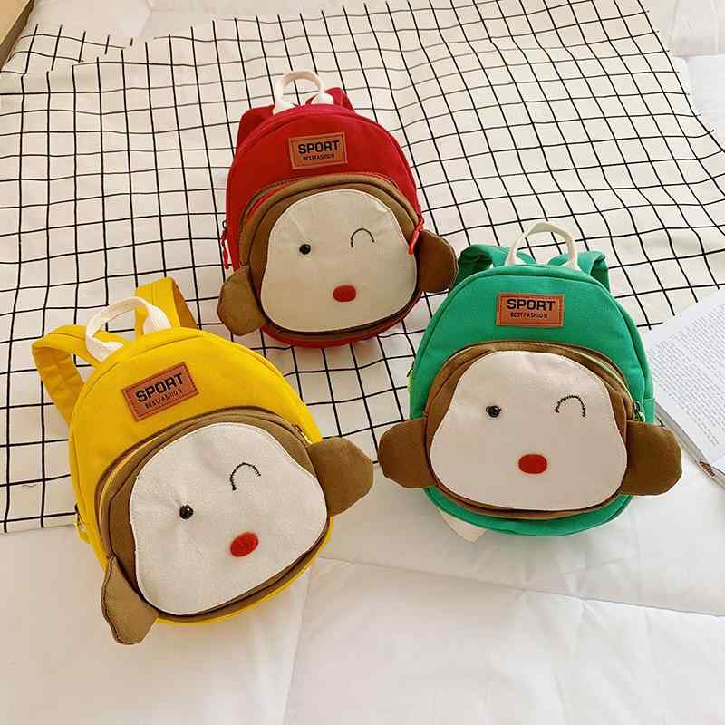 リュックサック キッズ ベビー 帆布 かわいい 動物柄 男の子 女の子 幼稚園 バッグ 耐摩耗性 減圧 黄色 赤色 緑色 熊猫