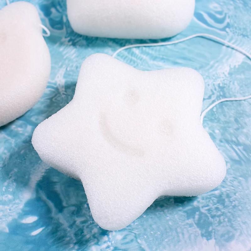 ベビー 赤ちゃん 沐浴用品 天然海綿 こんにゃくパフ スポンジ シリコン 洗髪ブラシ